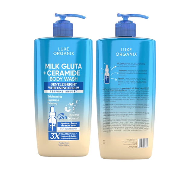 Luxe Organix Milk Gluta + Ceramide Gentle Bright Serum Perfume Infused Body Wash (1000G)