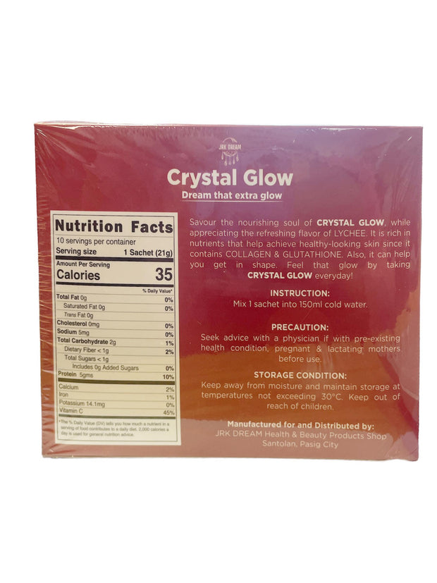 JRK Dream Crystal Glow Lychee Hydrolyzed Marine Collagen Mix, 10 Sachets