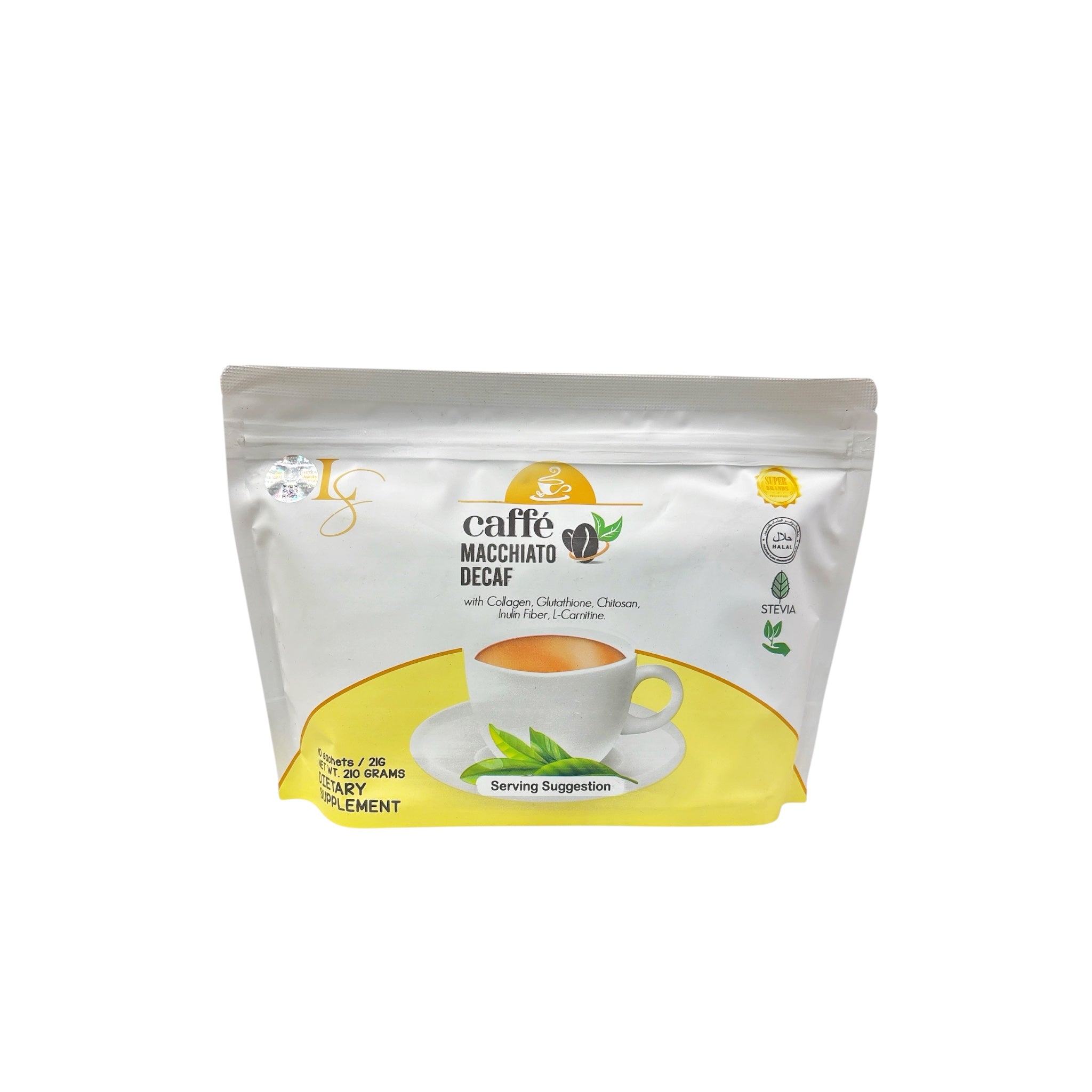 Luxe Beauty Caffe MACCHIATO Decaf, 10 Sachets