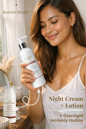 Barrier Bright™ Night Repair Duo – Barrier Repair Lotion 250ml + Night Correct Cream (Retinal) 30g | Overnight Hydration + Skin Renewal Support