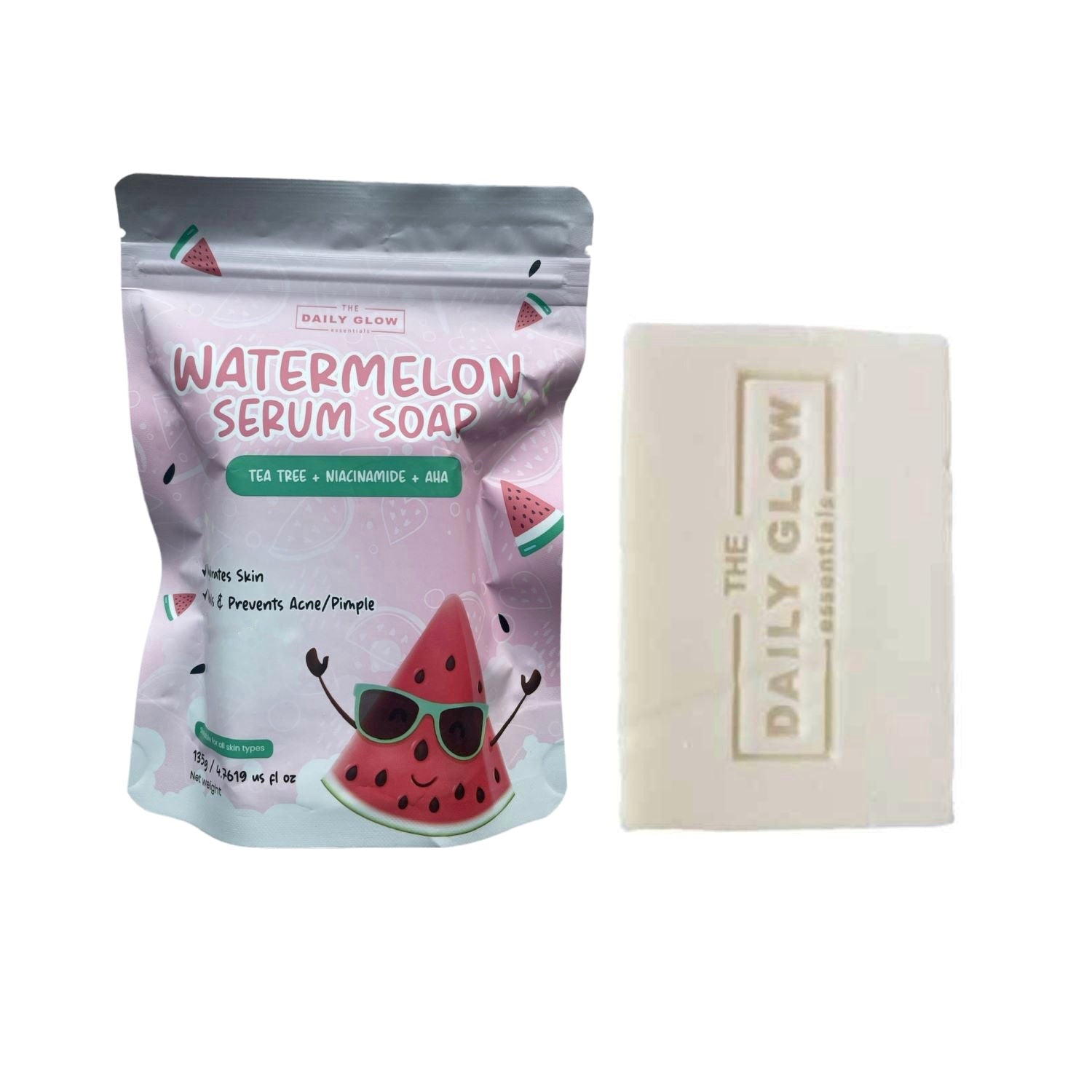 The Daily Glow Essentials  Watermelon Serum Soap,