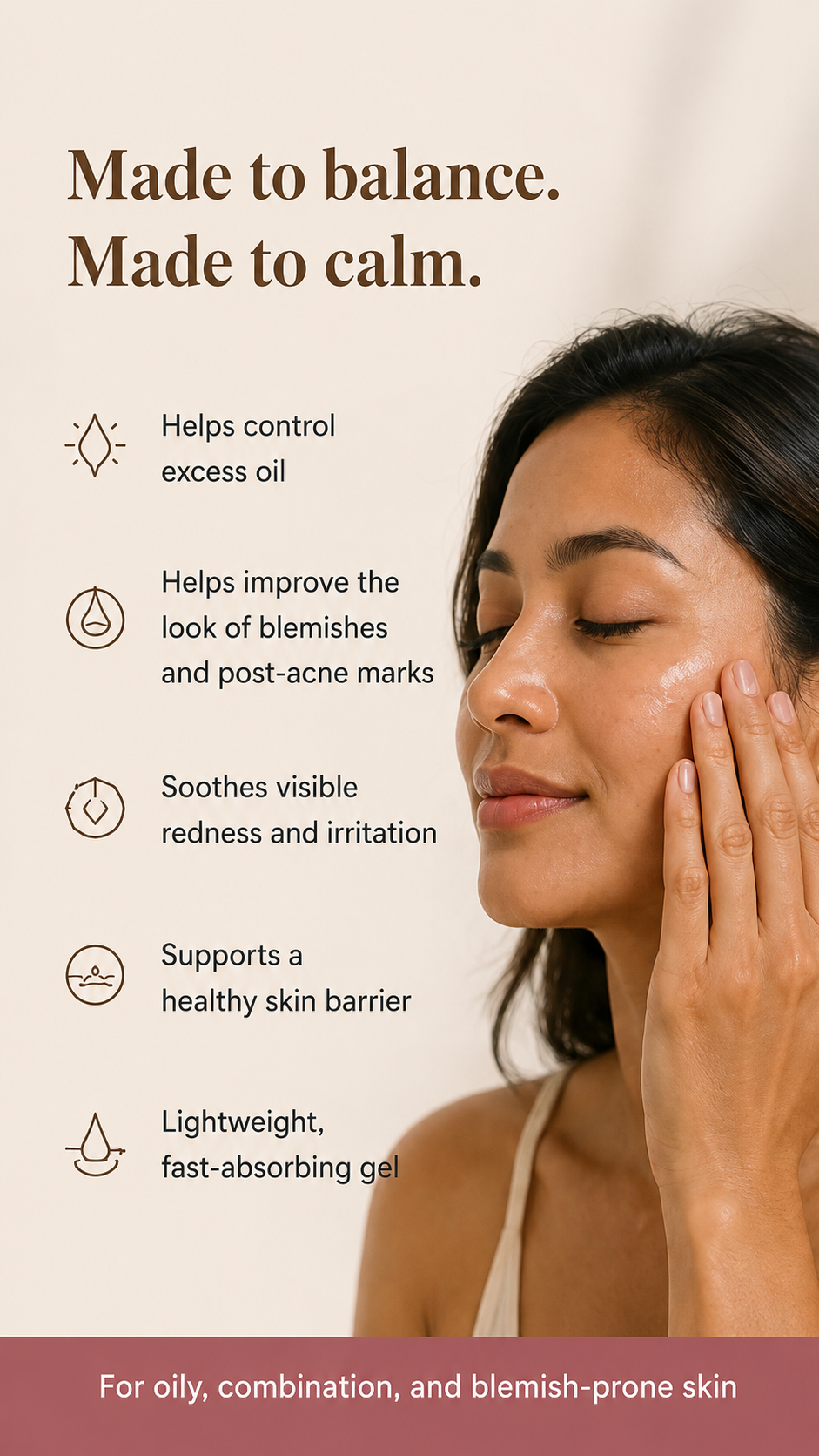 Barrier Bright™ Oil Balance Serum – Lightweight Calming Serum with Niacinamide, Zinc PCA & Tranexamic Acid | Helps Reduce Excess Oil + Supports Clearer-Looking Skin (30g)