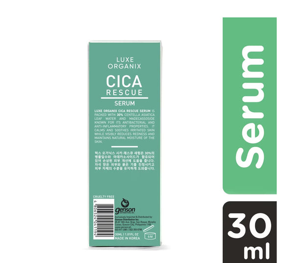 Luxe Organix CICA Rescue Serum Centella Asiatica Leaf Water, One Drop Miracle (30ml)