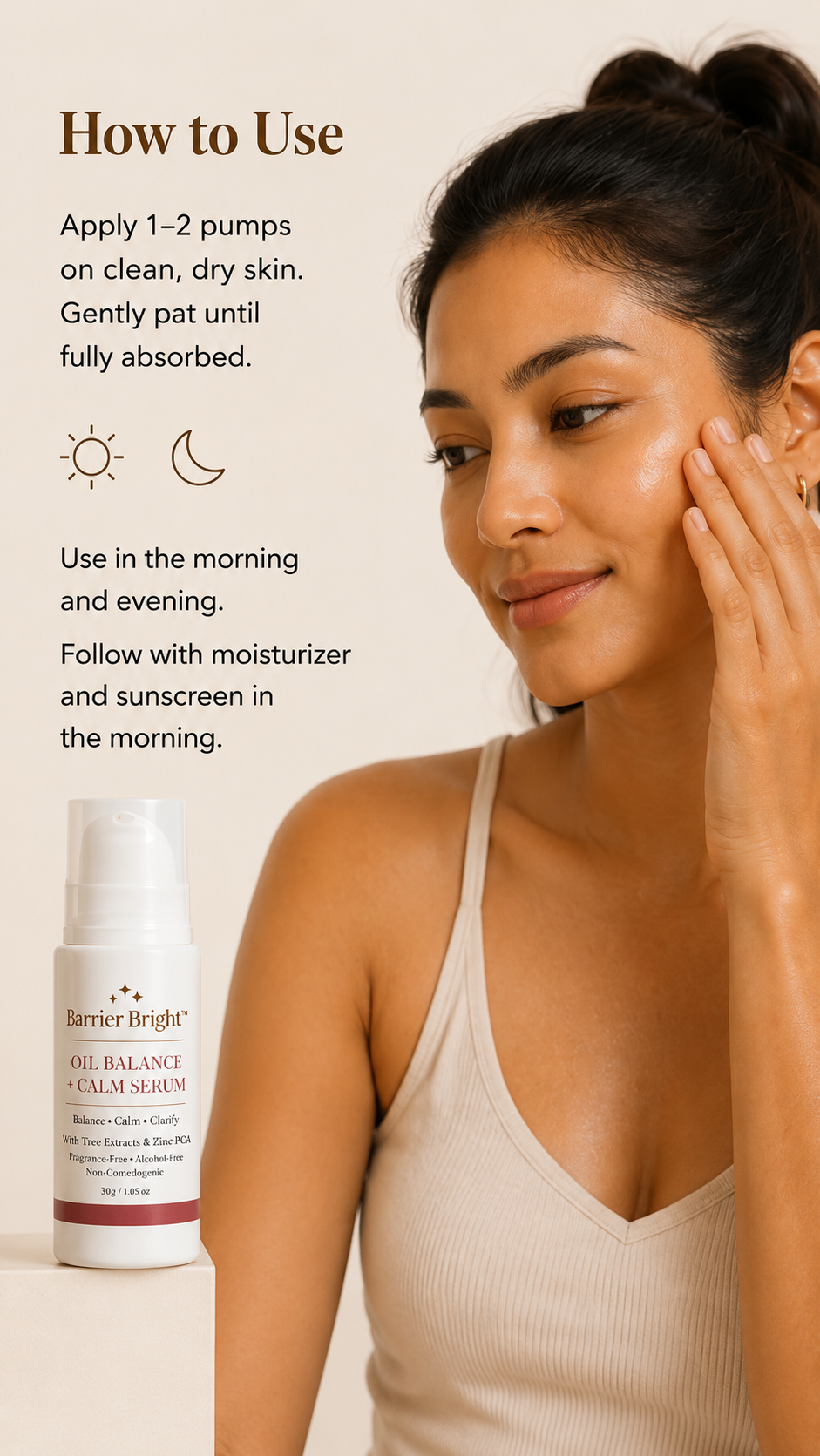 Barrier Bright™ Oil Balance Serum – Lightweight Calming Serum with Niacinamide, Zinc PCA & Tranexamic Acid | Helps Reduce Excess Oil + Supports Clearer-Looking Skin (30g)