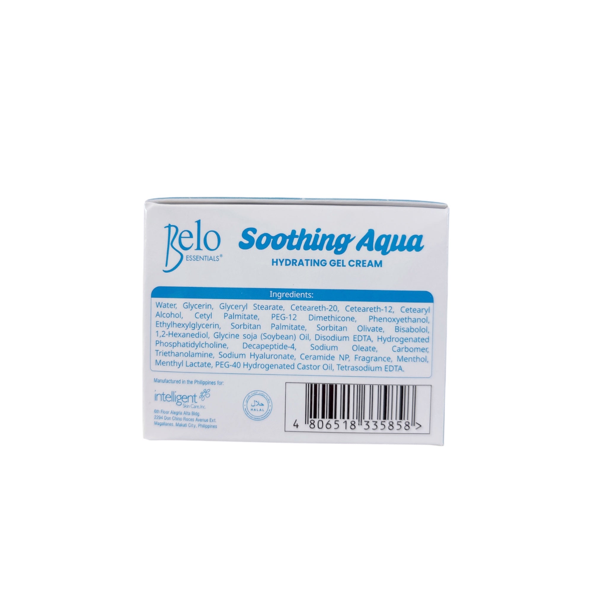 Belo Essentials Soothing Aqua Hydrating Gel Cream - 50g | Infused with Hyaluronic Acid & Ceramides for Ultimate Hydration & Skin Barrier Support