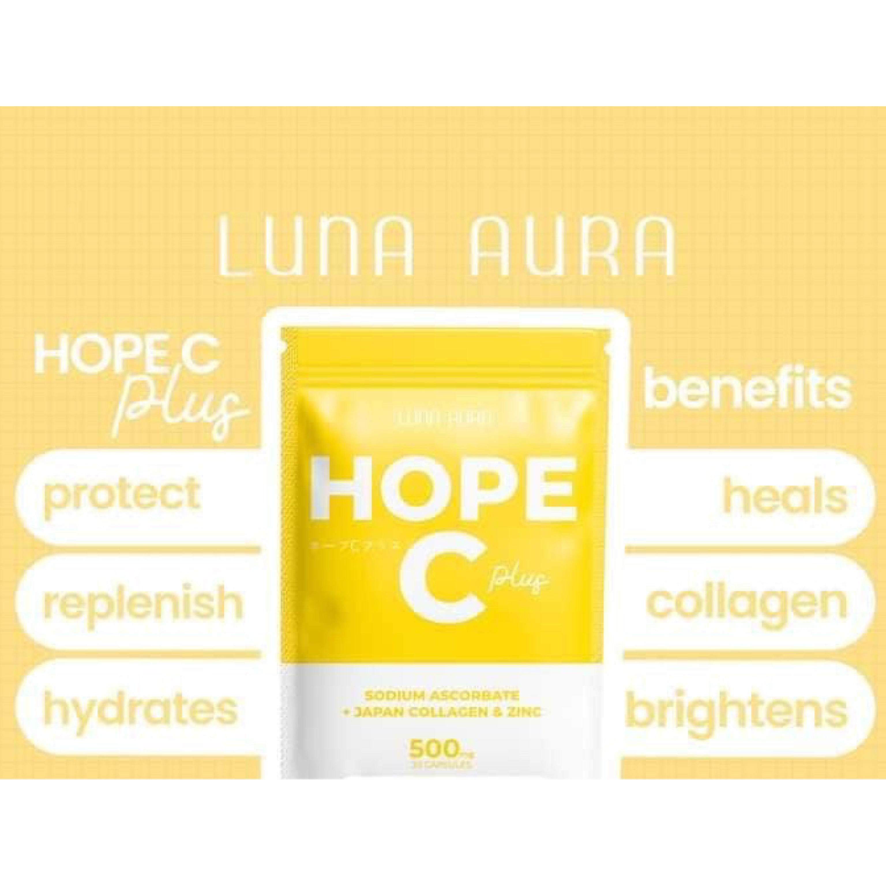 Luna Aura HOPE GLOW Skin Pro Glutathione & Probiotic & Hope C Plus Bundle