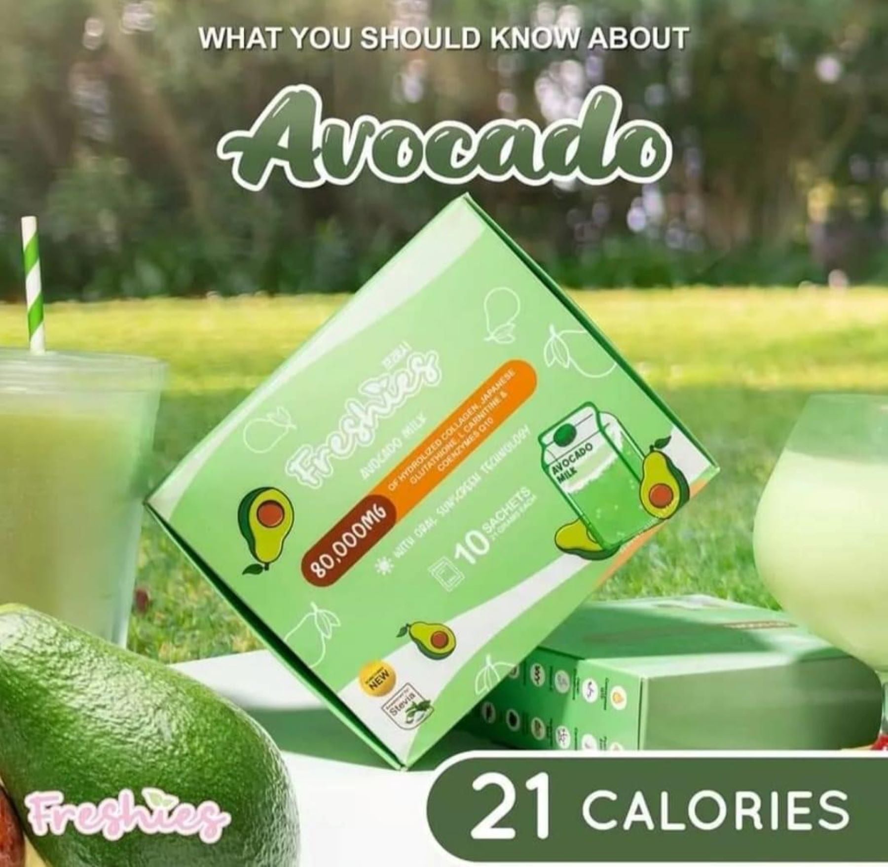 Freshies Avocado Milk Collagen and Glutathione Drink 21 calories