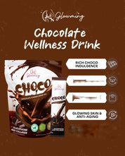 Cris Cosmetics Glowming Choco - Glutathione & Collagen Drink Mix | 20g x 10 Sachets