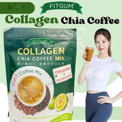 FITGUM Collagen Chia Coffee - 11 in 1 Shape Coffee Mix (3 Packs FITGUM)