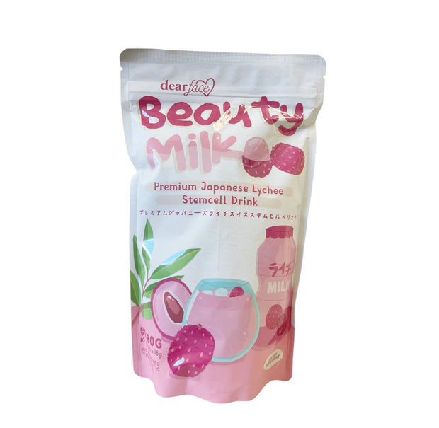 Dear Face Beauty Milk Premium Japanese Lychee Swiss Stemcell Drink 10 Sachets