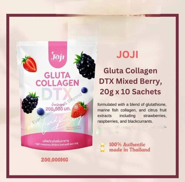 Joji Gluta Collagen DTX Plus Mixed Berry Drink Mix 10 Sachets