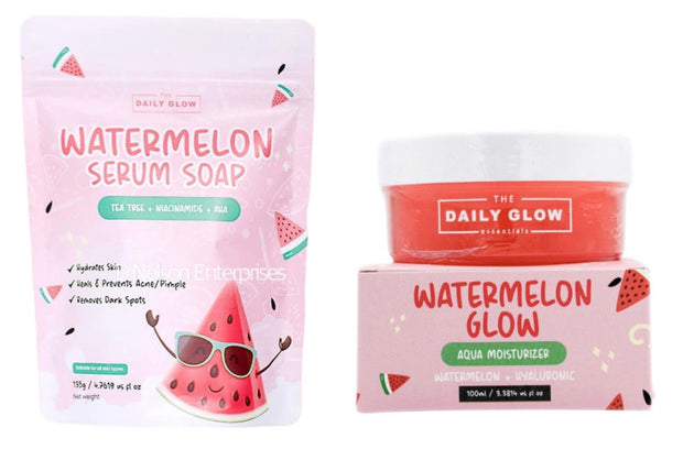 The Daily Glow Essentials Watermelon Glow Aqua Moisturizer, Serum Soap & Snail Serum