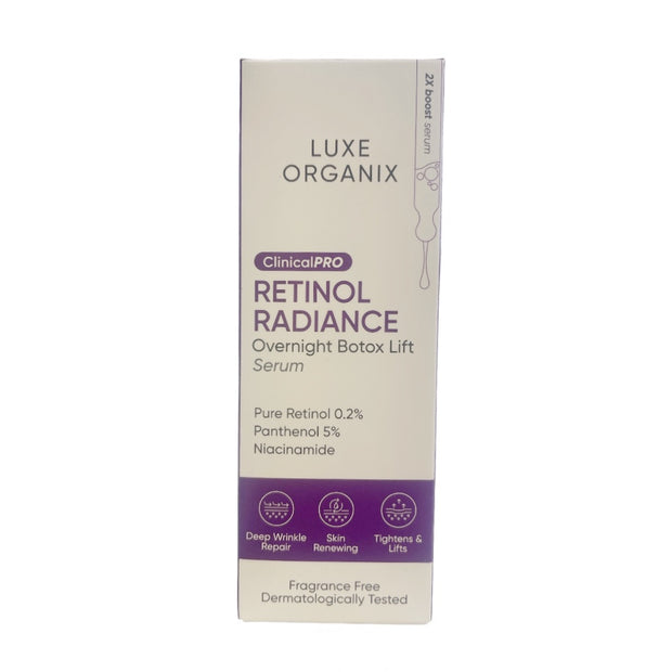 Luxe Organix Clinical Pro Retinol Radiance Overnight Botox Lift Serum, 30ml