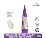 Luxe Organix Niacinamide + Bakuchiol Retinol Velvet Salt Scrub - 320g