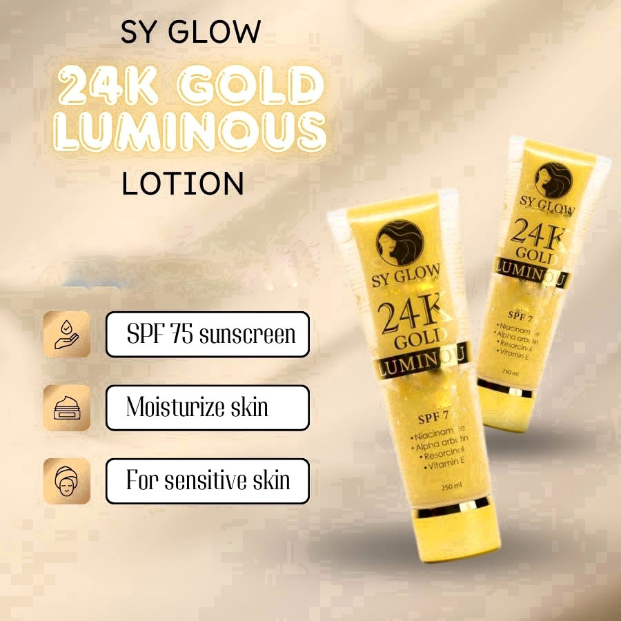 SY GLOW 24K Luminous Brightening Whitening Lotion SPF 75 (250ml)