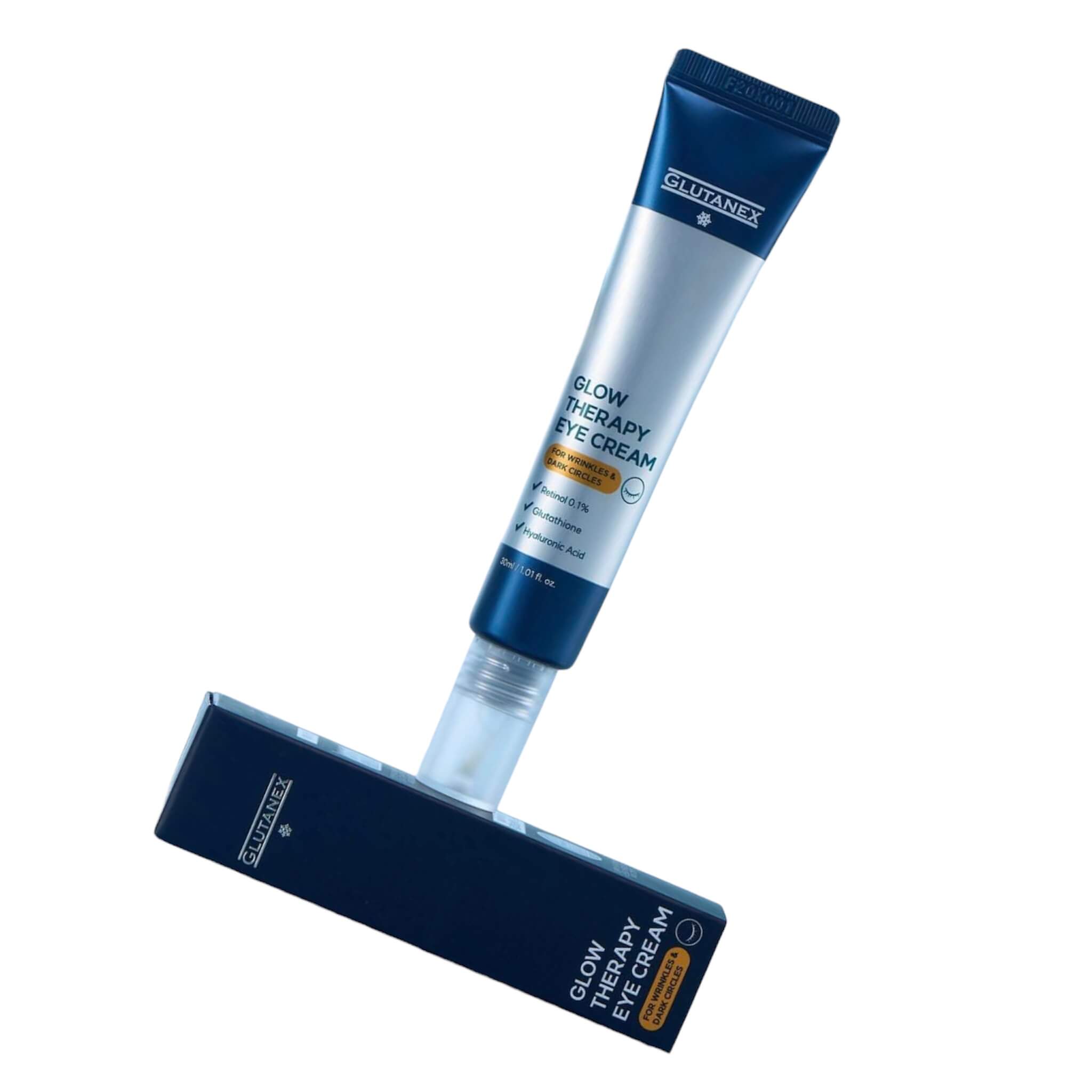 GLUTANEX Glow Therapy Eye Cream with 0.1% Retinol & Hyaluronic Acid – For Fine Lines & Dark Circles – 30 mL