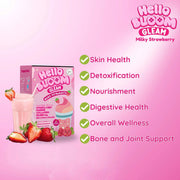 Hello BLOOM GLEAM Milky Strawberry Collagen Drink (10 Sachets)