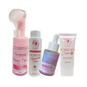 Ms. Tsung Essentials Daytime Glass Skin Beauty Bundle – Foam Cleanser, Rejuvenating Toner, Hydrating Facial Serum & SPF 30 Sunblock