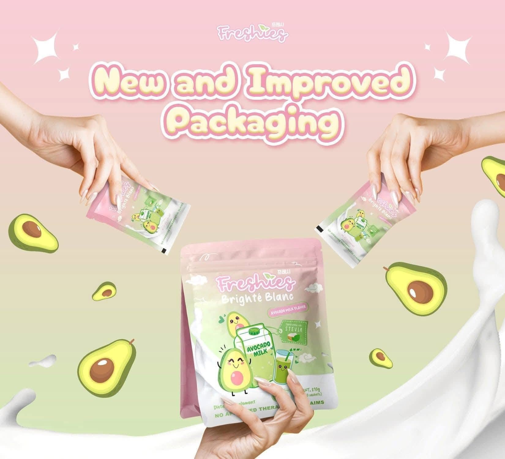 Freshies Avocado Milk Bright Blanc by Juju Glow 10 sachets x 21g