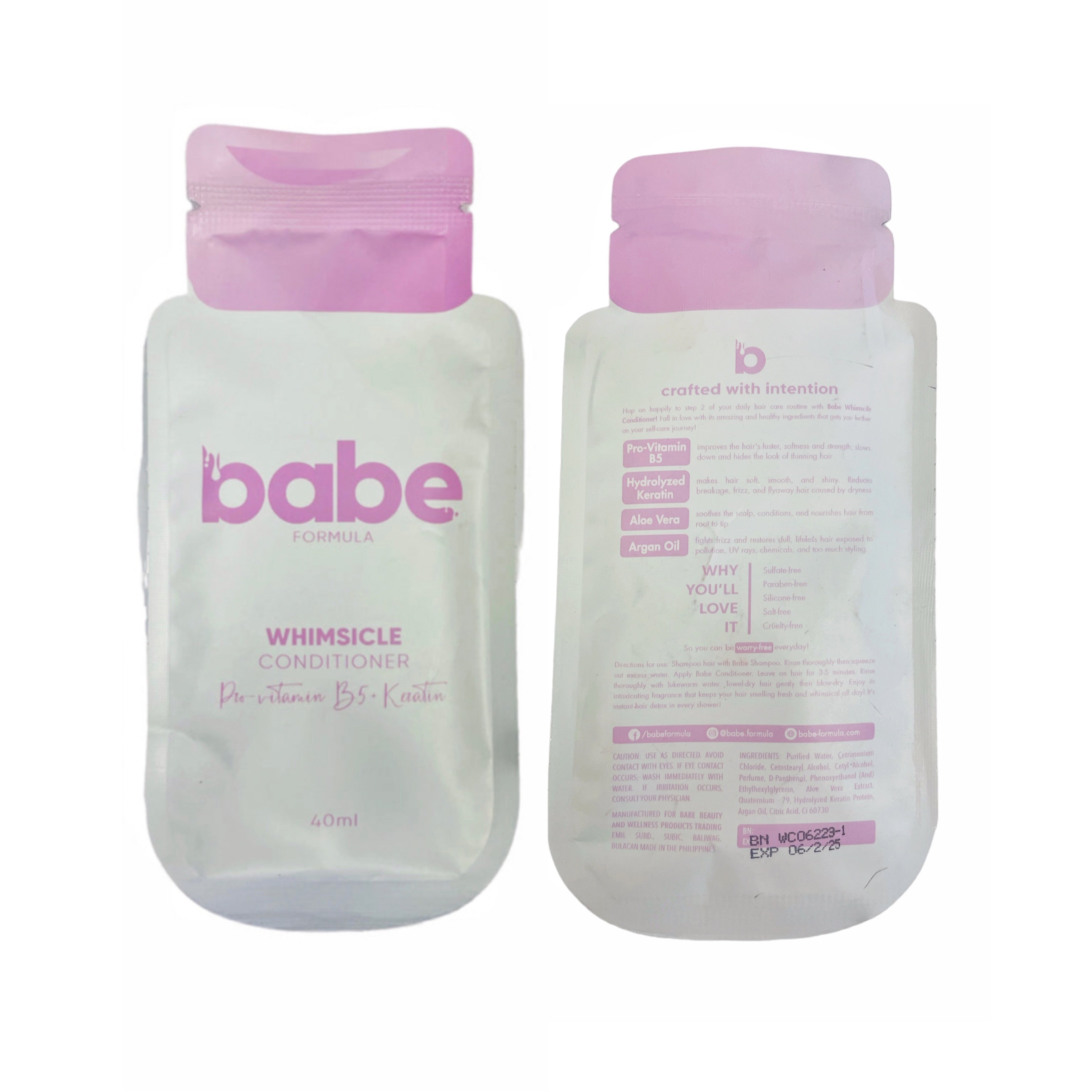 BABE Formula WHIMSICLE Shampoo & Conditioner Sachets 40ml Each