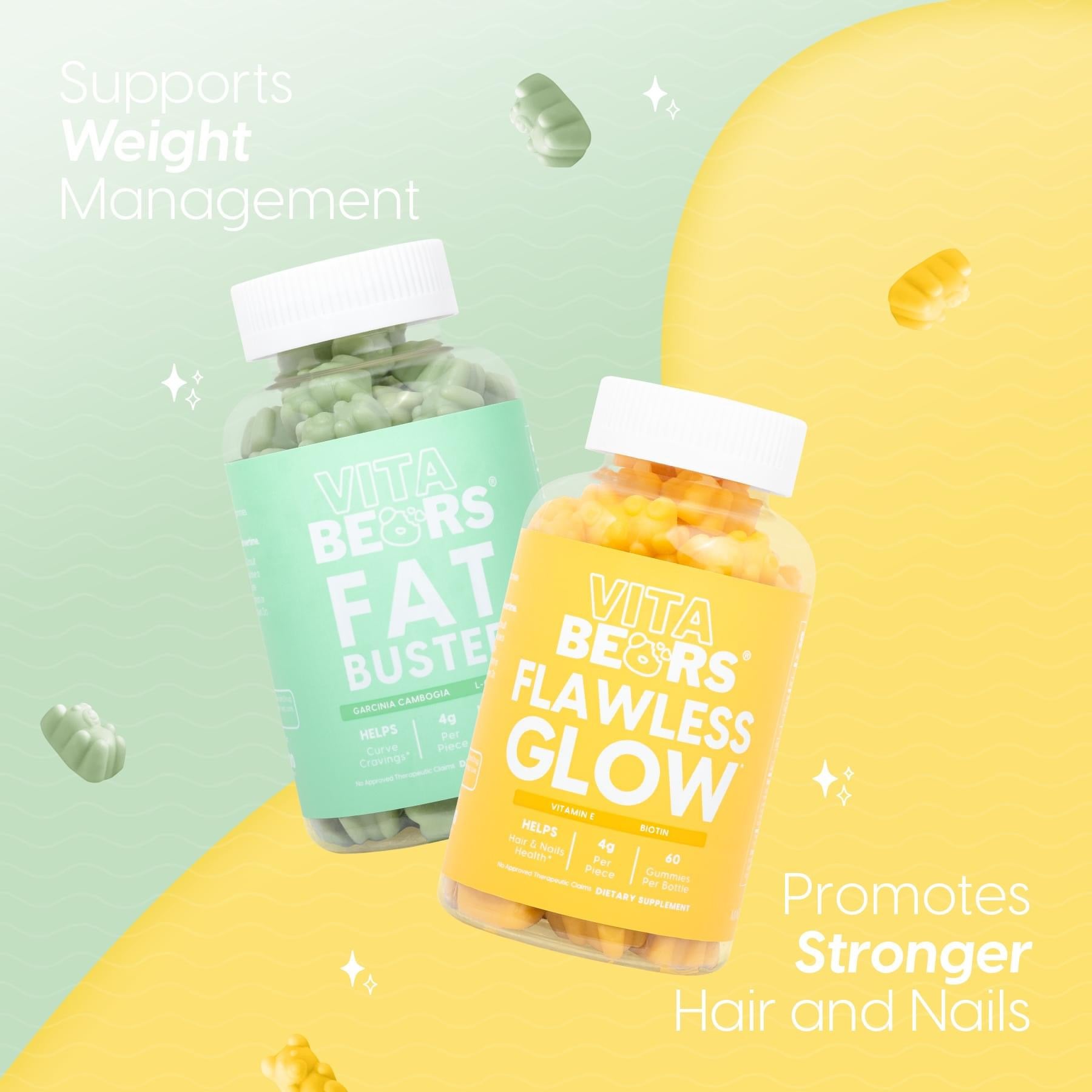 VitaBears Popular Duo: FAT BUSTER & FLAWLESS GLOW Vitamins