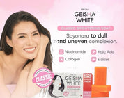 Geisha White Scar & Blemish CLASSIC Skin Restoration Bar - 65g x 3 Bars | Enriched with Kojic Acid, Collagen, Niacinamide & Papaya Extract | Paraben-Free & Clinically Tested Formula