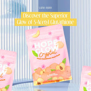 Luna Aura Hope Glow CRYSTAL Peach Glutathione Juice Drink, 10 Sachets x 18g