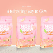 Luna Aura Hope Glow CRYSTAL Peach Glutathione Juice Drink, 8 Sachets x 18g