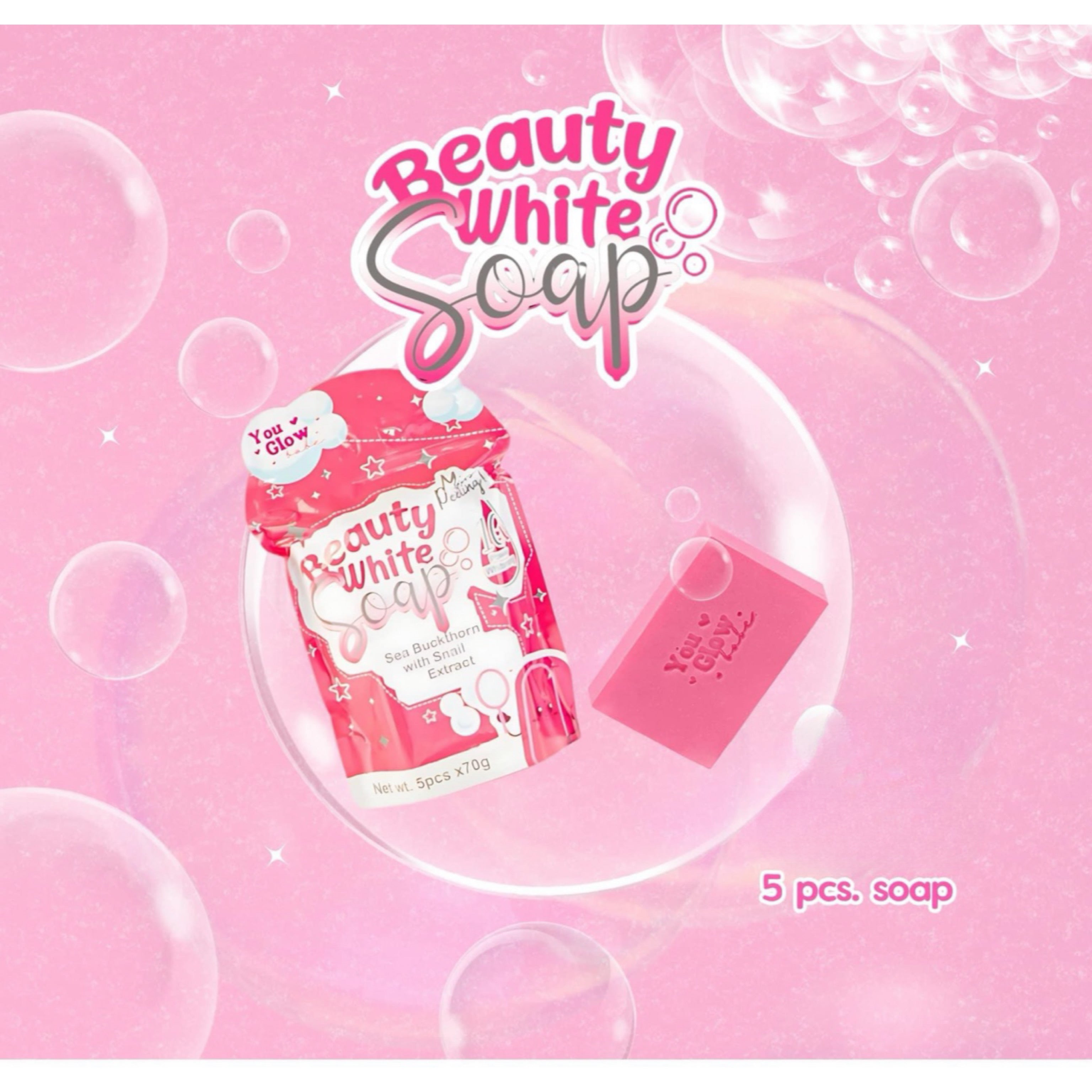 Beauty White Soap by You Glow Babe, 5 Bars x 70g