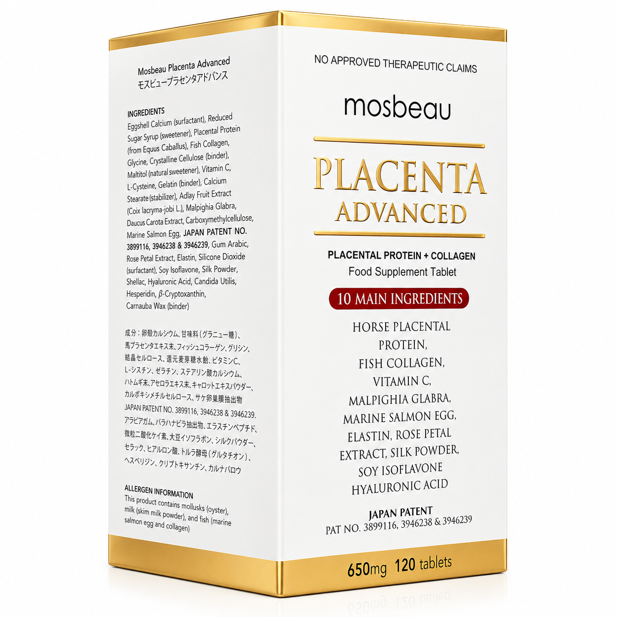Mosbeau Collagen Beauty Supplement with Vitamin C & Hyaluronic Acid – 120 Tablets
