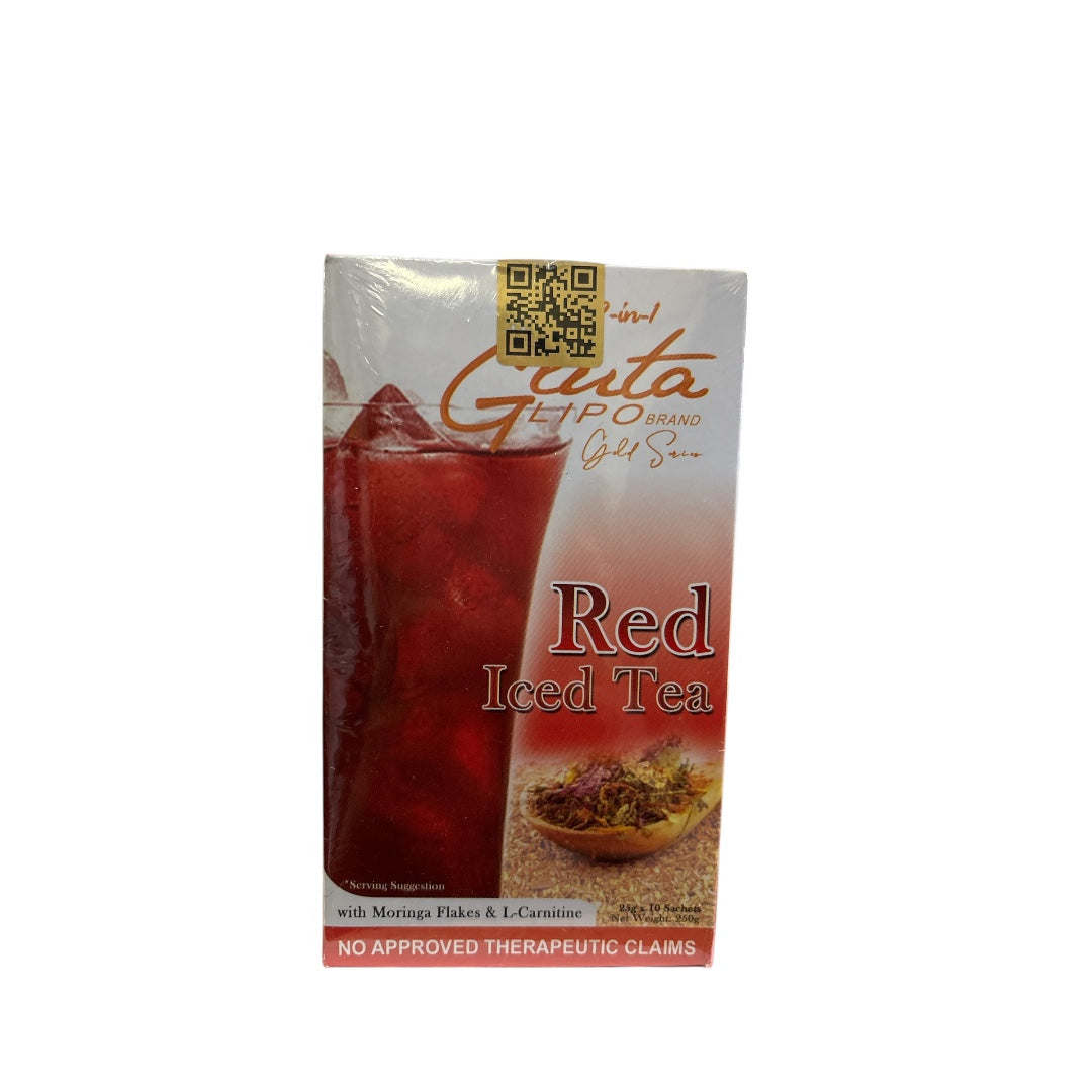 GlutaLipo Gold Series Red Iced Tea Flavor, 10 Sachets