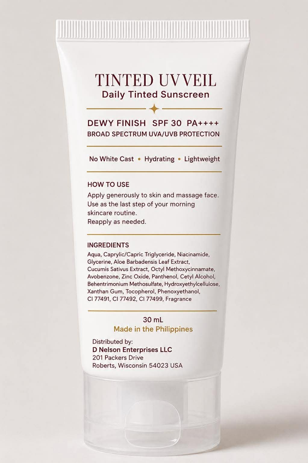 Barrier Bright Tinted UV Veil SPF 30 – Daily Tinted Sunscreen, Dewy Finish, 30 mL