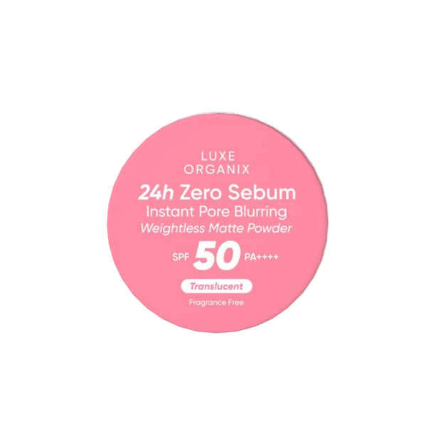 Luxe Organix 24H Zero Sebum Instant Pore Blurring Weightless Matte Powder Spf 50 Pa++++ Translucent 15G