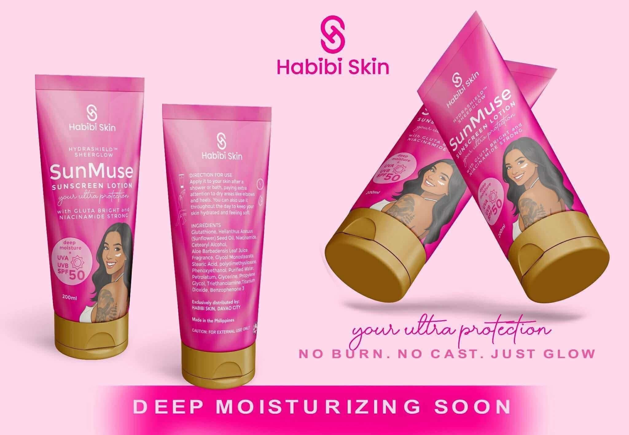 Habibi Skin SunMuse Hydrashield™ Sheerglow Sunscreen Lotion - SPF 50, 200ml