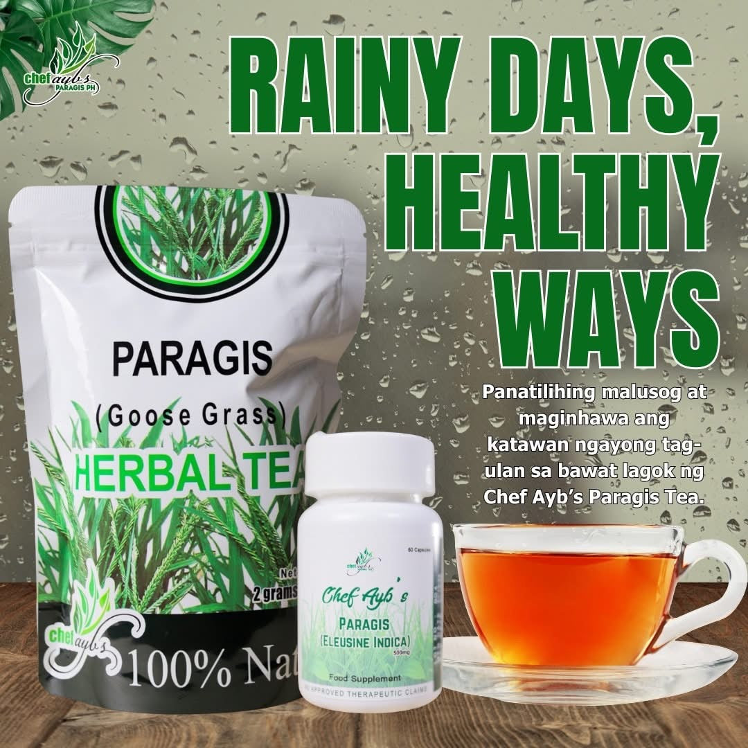 Chef Ayb's Paragis (Goose Grass) Herbal Tea - 100% Natural, Caffeine-Free Herbal Drink - 2g Sachets, 10 Count