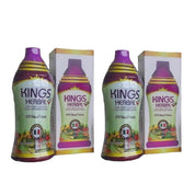 2 Bottles KINGS HERBAL Plus Fruits Vegetables & Herb Fusion Food Supplement 1000ml