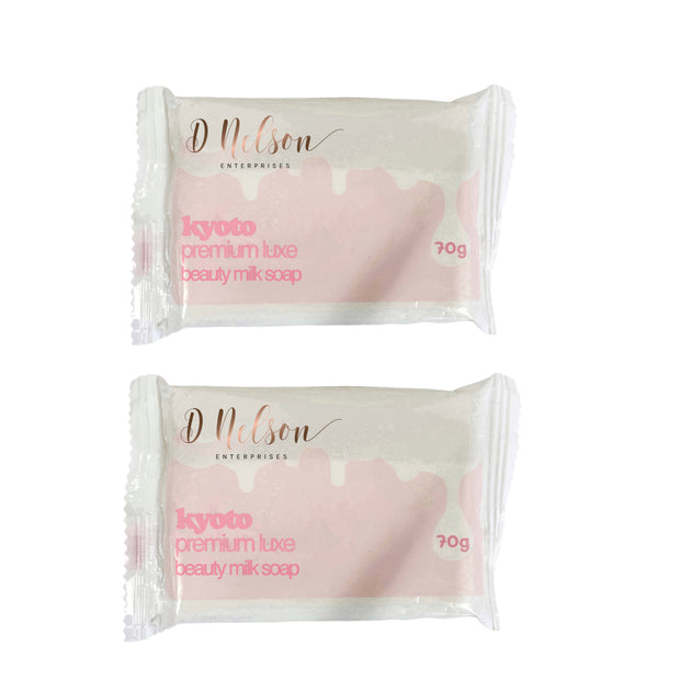 2 Bars Kyoto Premium Luxe Beauty Milk Soap, 70g Each