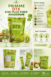 Precious Skin Primme DTX Kiwi Plus Fiber Drink – 10 Sachets