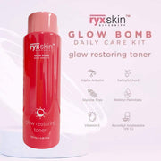 BIG SIZE RYX Skin Glow Bomb  –  Toner, Day Cream SPF 30 & Night Cream | Infused with Niacinamide, Vitamin C, Vitamin E & Centella Asiatica