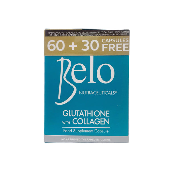 Belo Nutraceuticals Glutathione with Collagen 90 Capsules