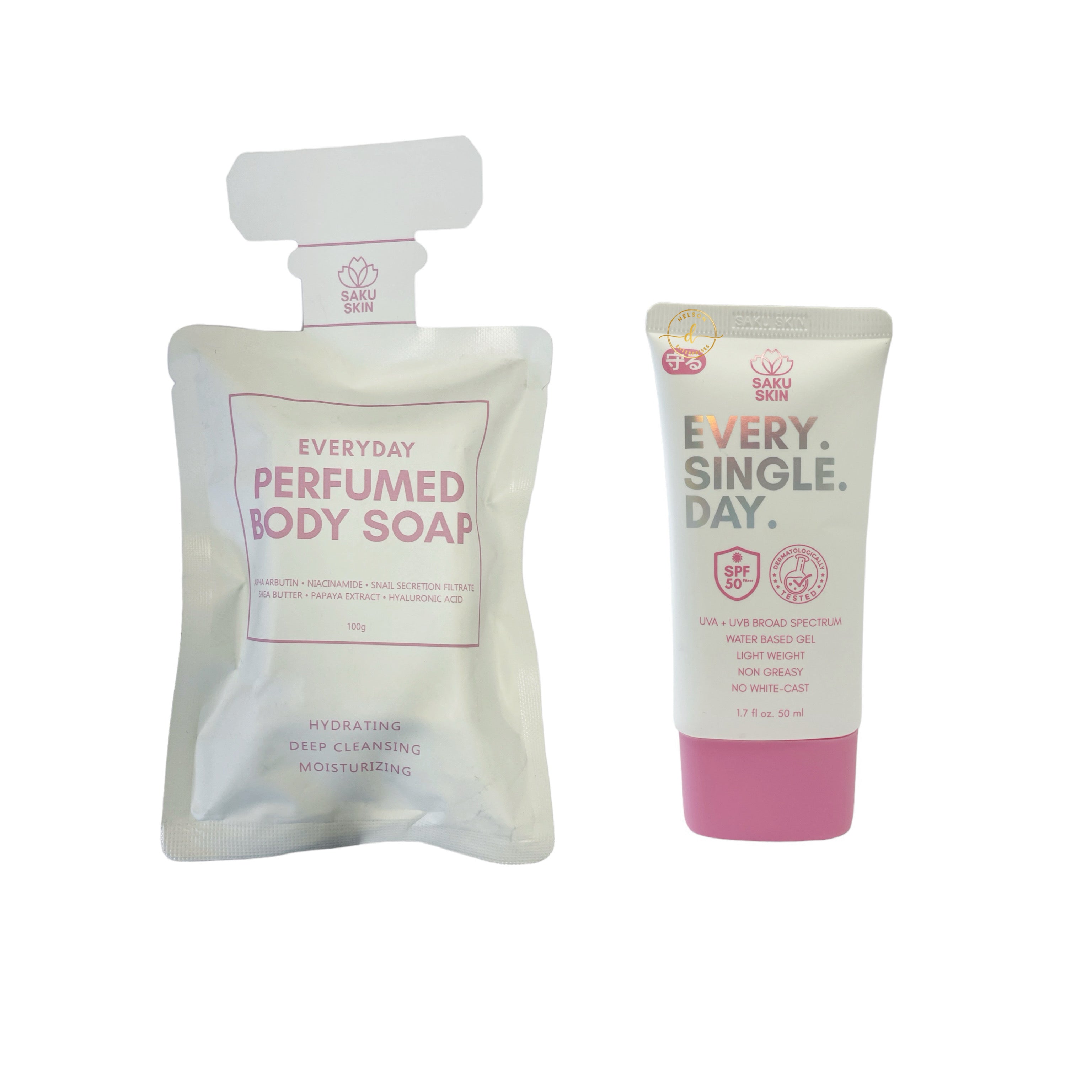 SAKU SKIN Perfumed Body Soap & Every Single Day Sunscreen