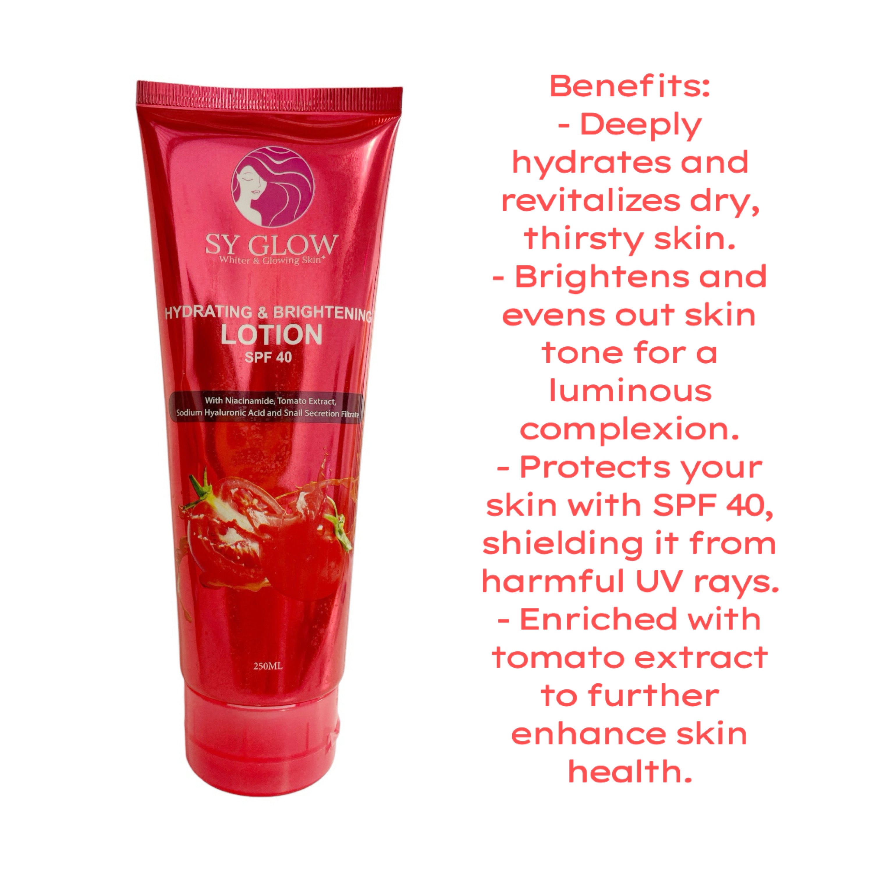 SY GLOW Hydrating and Brightening Lotion SPF 40 (250ml)