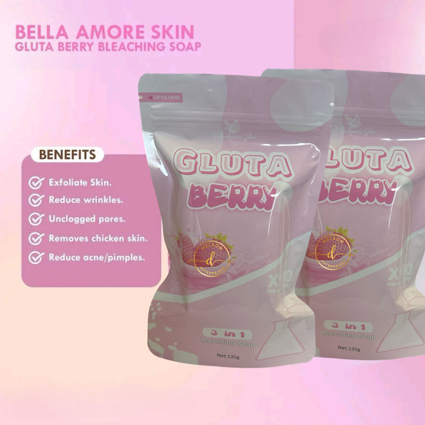 2 Bars Bella Amore Skin Gluta Berry Soap 135g