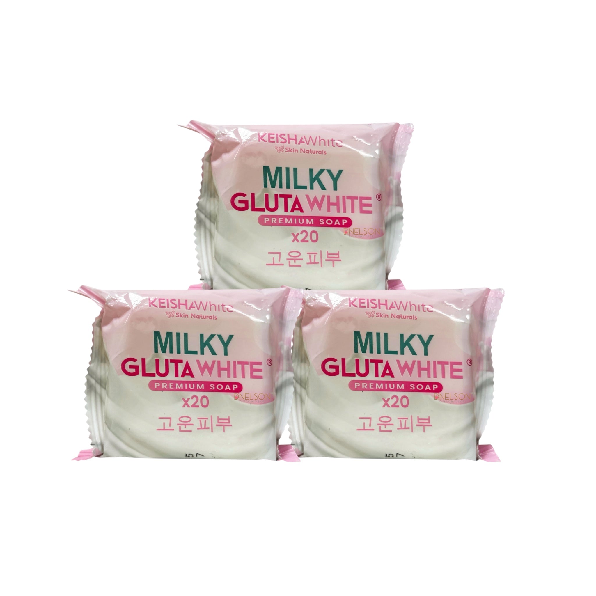 KEISHA White Skin Naturals Milky GlutaWhite Premium Soap 70g x 3 Bars