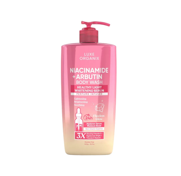 Luxe Organix Niacinamide + Arbutin Healthy Light Whitening Serum Perfume Infused Body Wash (1000G)