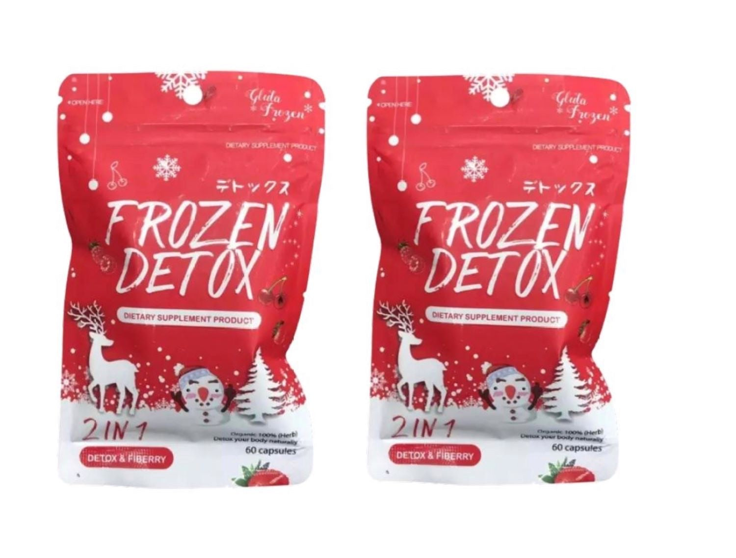 2 Packs Frozen Detox 2in1 Detox & Fiberry 60 Capsules