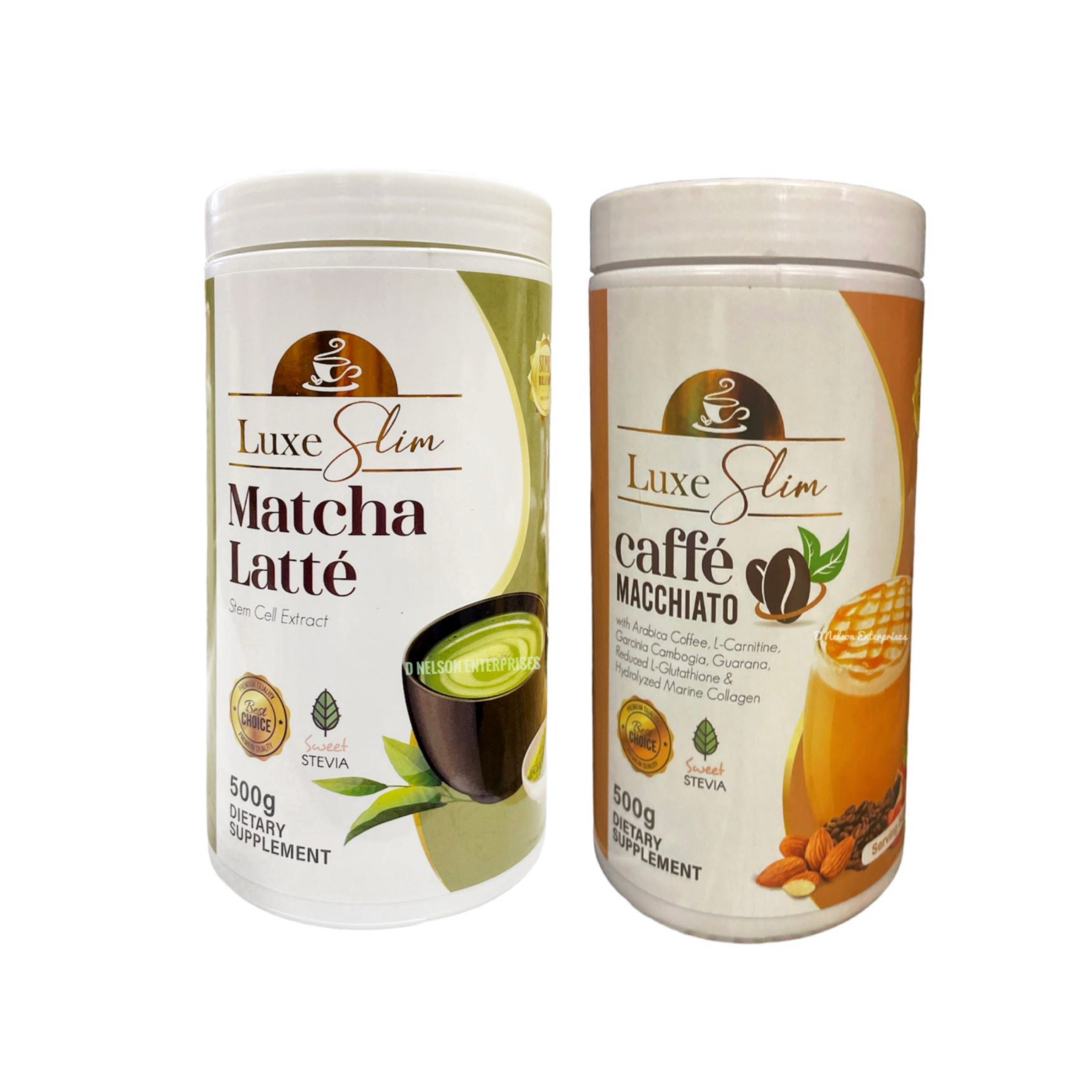 Luxe Slim Half Kilo Canister CAFFE MACHHIATO & MATCHA LATTE Beauty Drink