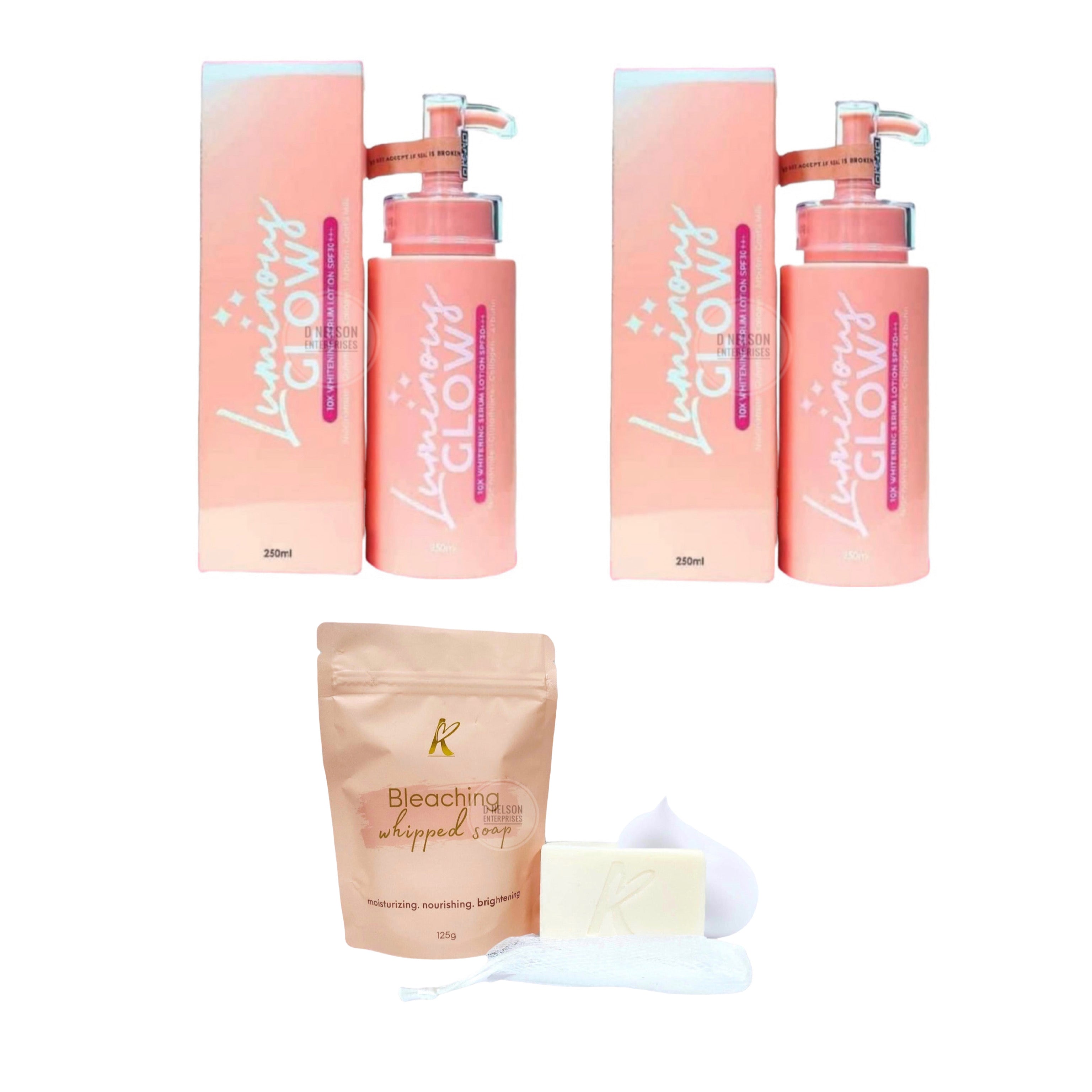 2 Bottles K Beaute Luminous Body Lotion & Whipped Soap