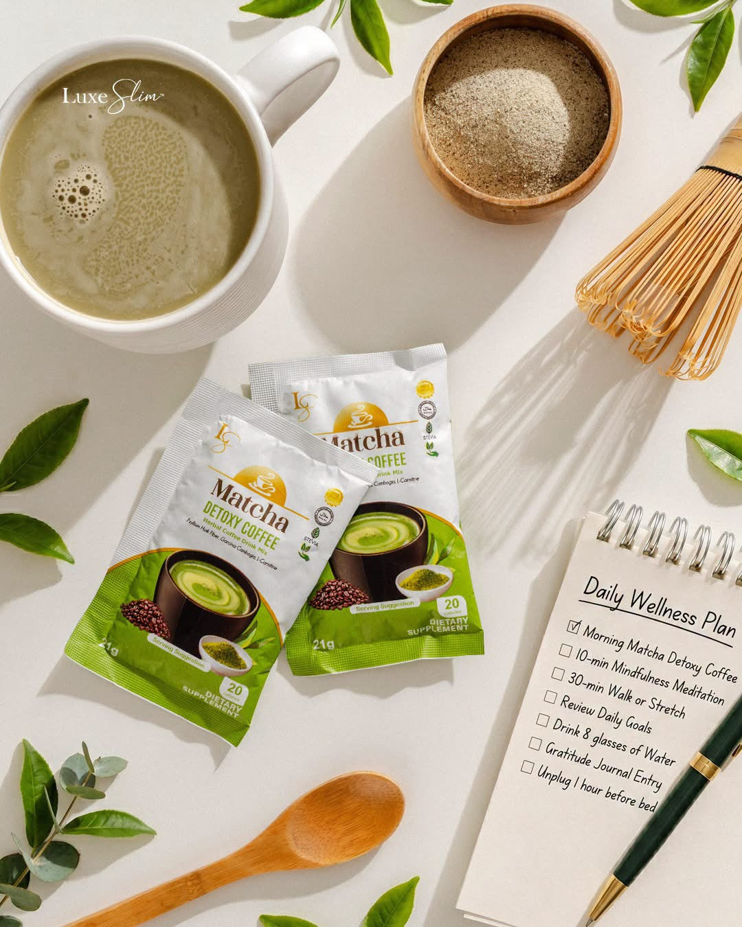 Luxe Slim Matcha Detoxy Coffee - 8 Sachets