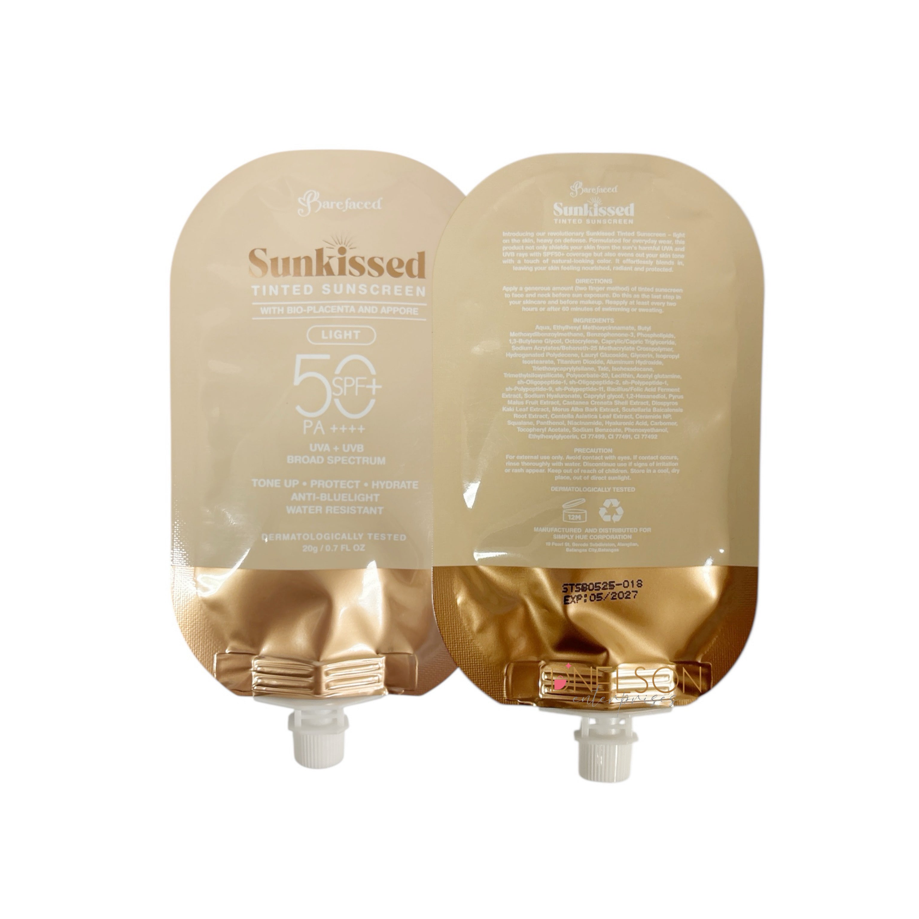 Barefaced Sunkissed Trial Pouch LIGHT Tinted Sunscreen SPF 50 PA++++ - 20g